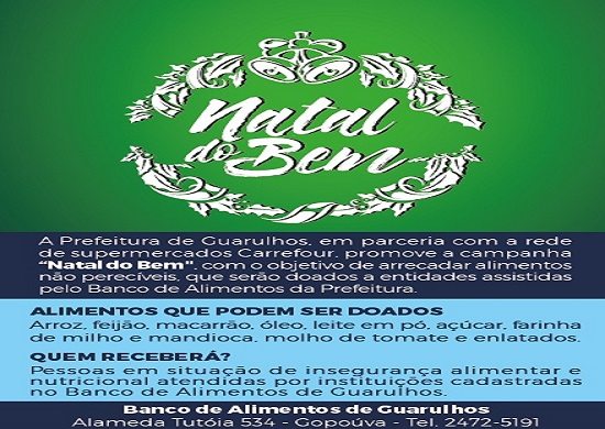 Natal do Bem arrecadará alimentos em hipermercado