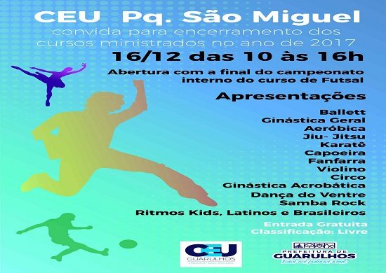 CEU Parque São Miguel comemora fim dos cursos em 2017