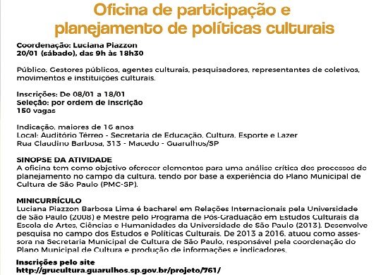Secel promove oficina sobre participação e planejamento de Políticas Culturais