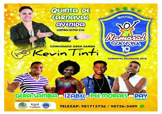 KEVIN TINTI VAI CANTAR NO CARNAVAL DE SALVADOR
