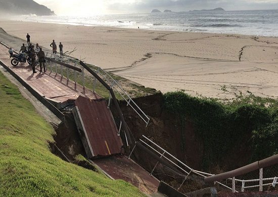 Ciclovia Tim Maia desaba novamente no Rio de Janeiro
