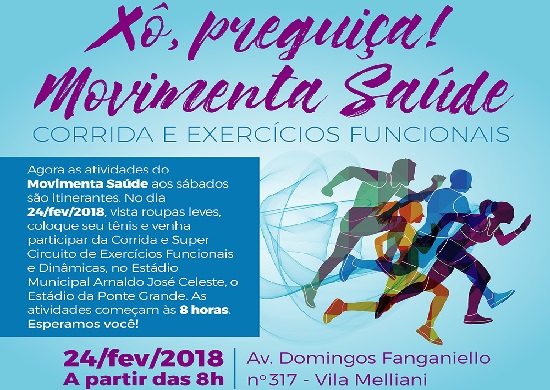 Movimenta Saúde vai ao Estádio da Ponte Grande neste sábado