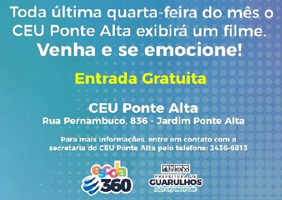 CEU Ponte Alta oferece cinema gratuito nesta quarta-feira