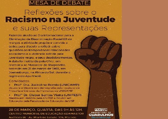 Atividade para refletir sobre o racismo na juventude acontece nesta quarta-feira
