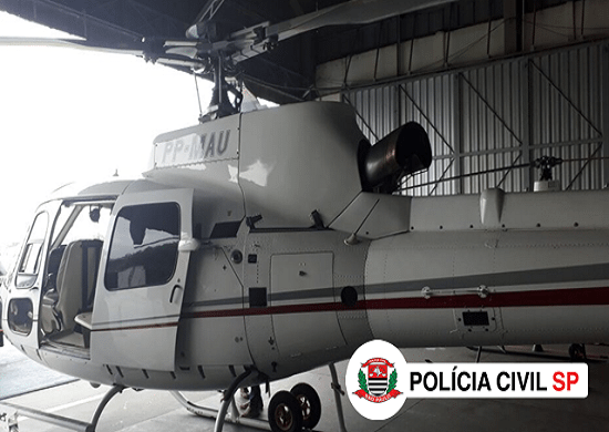 Polícia Civil localiza em Arujá helicóptero utilizado por organização criminosa