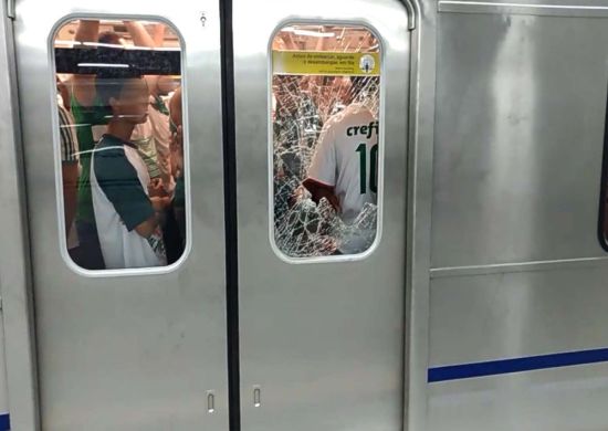 Estação Barra Funda é depredada após clássico entre Palmeiras e Corinthians