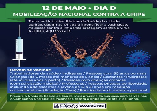 Sábado é Dia D de Vacinação Contra a Gripe, Saúde Agora e Movimenta Saúde