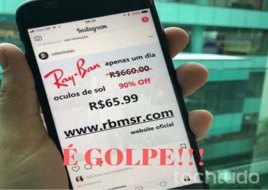 Golpe do Ray-Ban com desconto pode roubar seu perfil nas redes