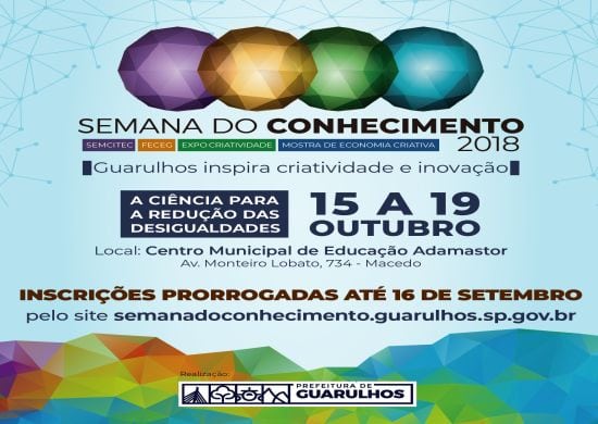 Semana do Conhecimento tem inscrições prorrogadas até o próximo dia 16