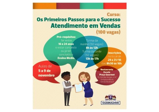 Inscrições abertas para curso Atendimento em Vendas para jovens