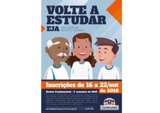 Prefeitura de Guarulhos abre inscrições para Educação de Jovens e Adultos