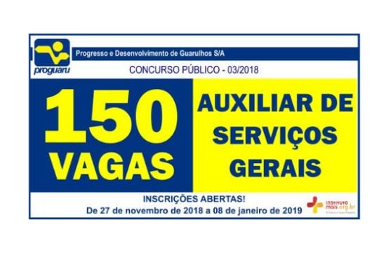 Inscrições para o concurso da PROGUARU vão até 08 de janeiro