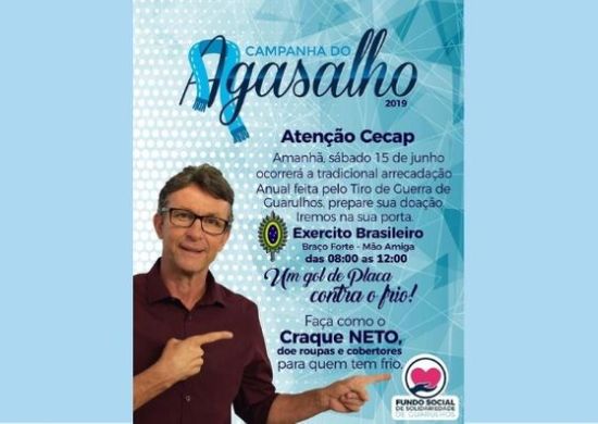 Tiro de Guerra recolhe doações para a Campanha do Agasalho no Cecap, neste sábado