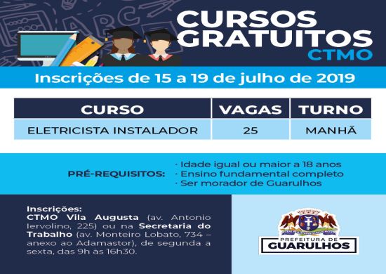 Prefeitura abre 445 vagas para cursos profissionalizantes do CTMO