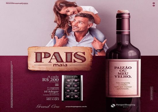 Dia dos Pais: adegas portáteis e vinhos especiais são presentes de campanha do Parque Shopping Maia