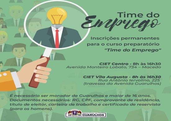 Programa Time do Emprego recebe inscrições permanentemente