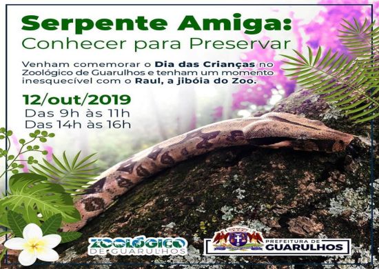 Jiboia Raul é atração no Dia das Crianças no Zoológico