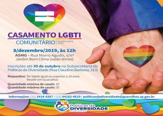 Inscrições para o Casamento Coletivo LGBTI terminam no dia 30