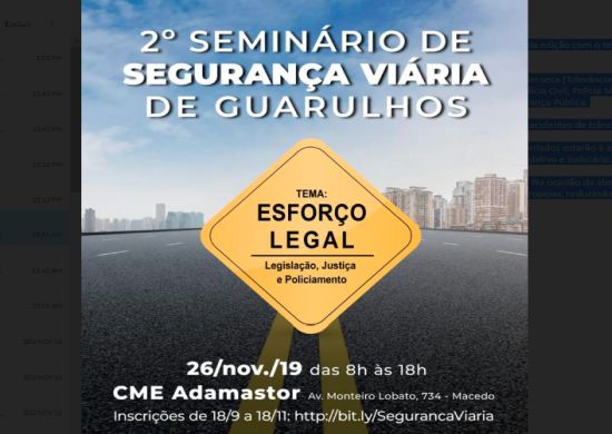 Inscrições para o 2º Seminário de Segurança Viária seguem abertas