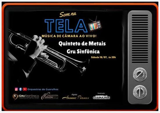 Quinteto de Metais da Gru Sinfônica é atração do Som na Tela neste sábado