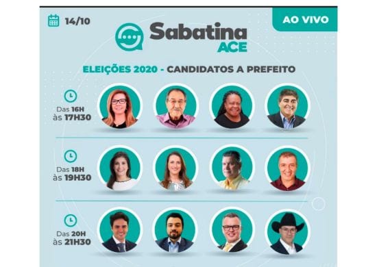 Sabatina ACE – Eleições 2020 acontece nesta quarta-feira, com transmissão pela internet