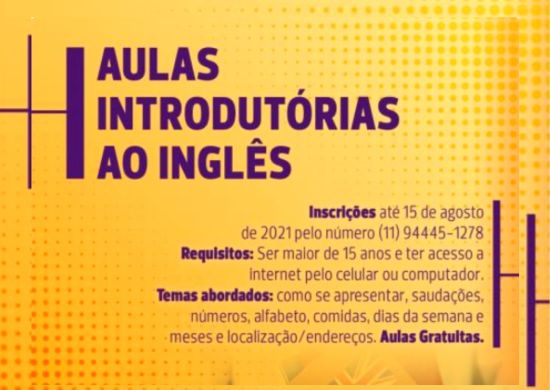 Prefeitura de Guarulhos e escola Yázigi oferecem aulas introdutórias ao inglês gratuitamente