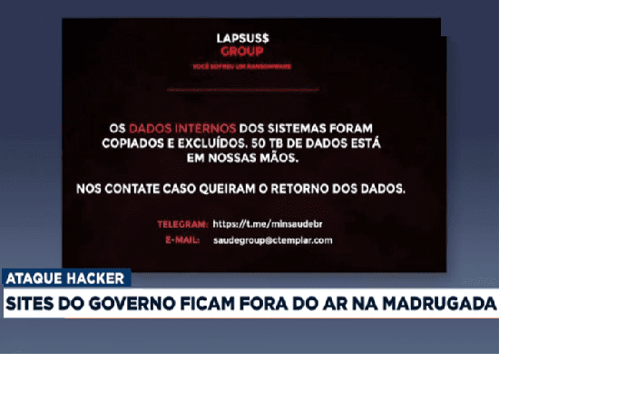 Sites e aplicativo do Ministério da Saúde sofrem ataque cibernético