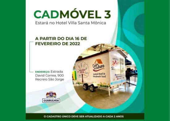 CadMóvel atenderá no Recreio São Jorge a partir da próxima quarta-feira
