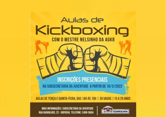 Prefeitura recebe inscrições de jovens para aulas de kickboxing a partir desta sexta-feira