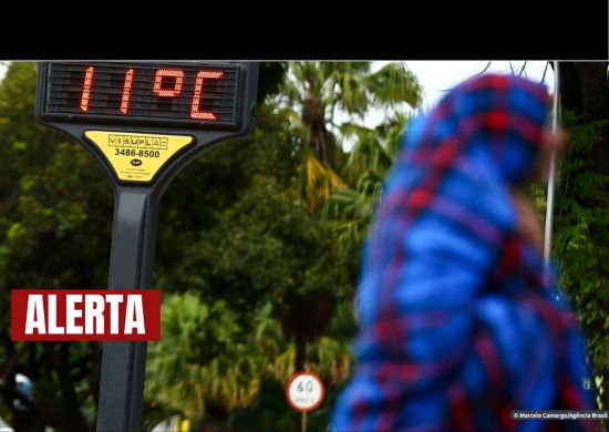Inmet emite alerta de risco à saúde por conta de frio intenso