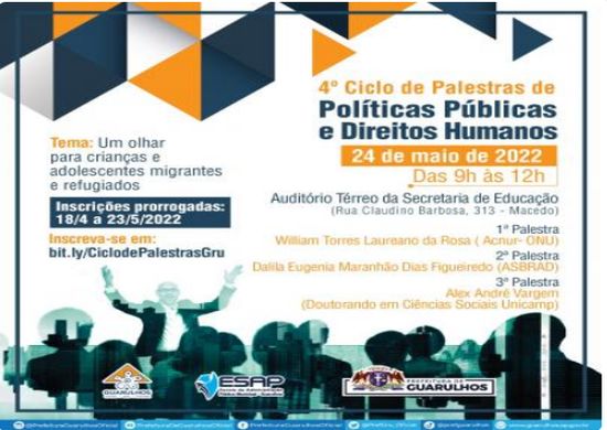 Palestra sobre direitos de jovens migrantes e refugiados recebe inscrições até segunda-feira