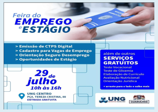 Universidade UNG sedia Feira do Emprego e Estágio nesta sexta (29)