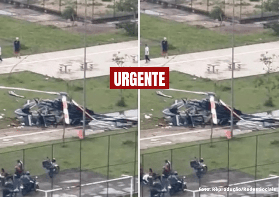 Queda de helicóptero deixa duas pessoas feridas em São Paulo
