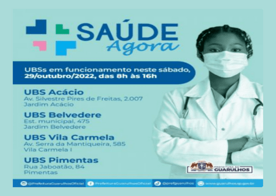 Quatro UBS terão atendimento neste sábado pelo programa Saúde Agora