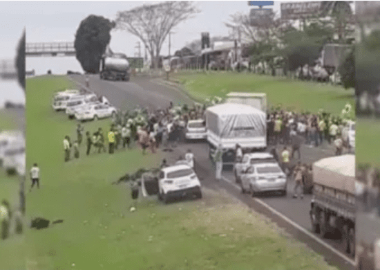 Manifestantes são atropelados em estrada durante protesto no interior de SP