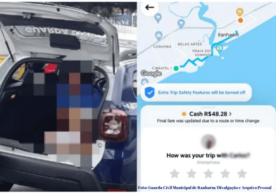 Desesperada, mulher pula de carro em movimento após motorista de app mudar rota