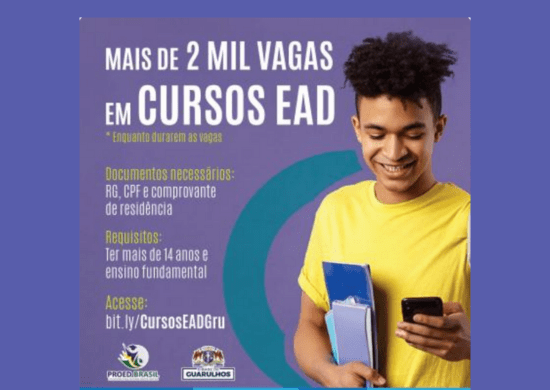 Prefeitura abre inscrições para mais de duas mil vagas em cursos a distância