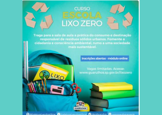 Curso Escola Lixo Zero tem inscrições abertas para a comunidade escolar