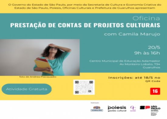 Oficina de prestação de contas de projetos culturais tem inscrições até o dia 18