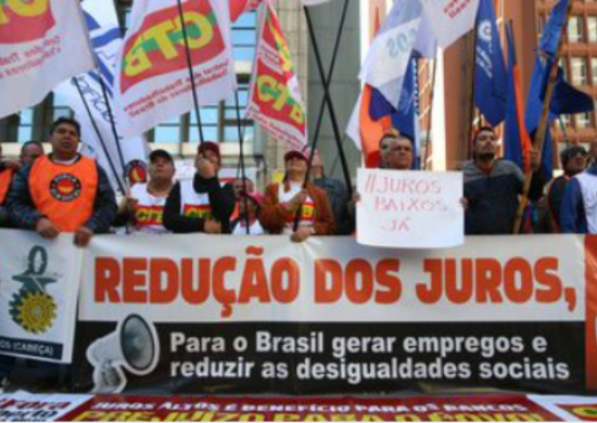 Centrais sindicais fazem protesto em SP contra juros altos