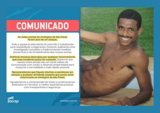 Zoológico de SP é alvo de ataque hacker e exibe foto de Vampeta pelado