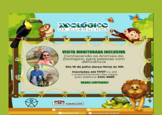 Visita monitorada ao Zoo recebe inscrições de pessoas com deficiência até segunda-feira