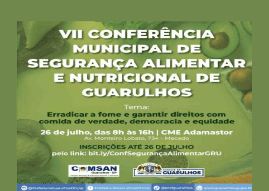 Conferência Municipal de Segurança Alimentar e Nutricional será no dia 26 de julho
