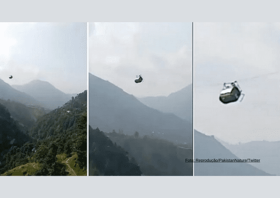 Crianças ficam presas a 275 m de altura após cabo de teleférico se romper no Paquistão