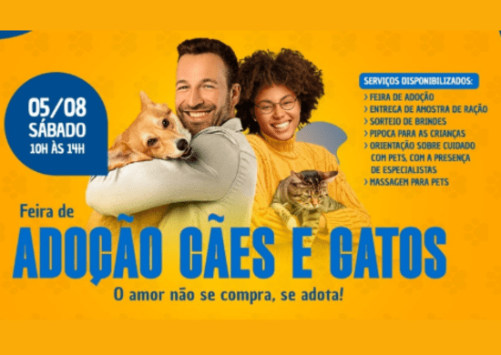 Shopping em Guarulhos recebe feira de adoção de cães e gatos em agosto