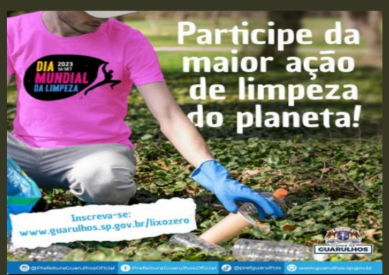 Guarulhos abre inscrições para participação voluntária no Dia Mundial da Limpeza
