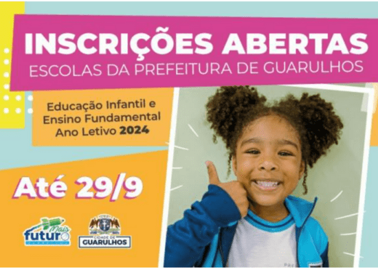 Abertas inscrições para ano letivo 2024 em escolas da educação infantil e do ensino fundamental I