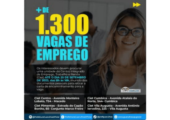 CIET oferece mais de 1,3 mil oportunidades de emprego aos guarulhenses