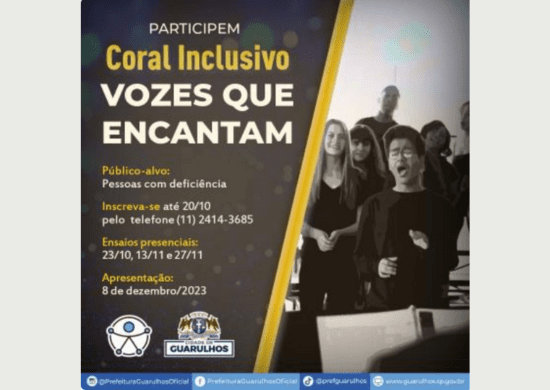 Coral inclusivo recebe inscrições até sexta-feira