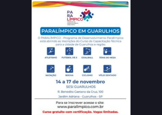 Guarulhos tem inscrições abertas para o Programa de Desenvolvimento Paralímpico